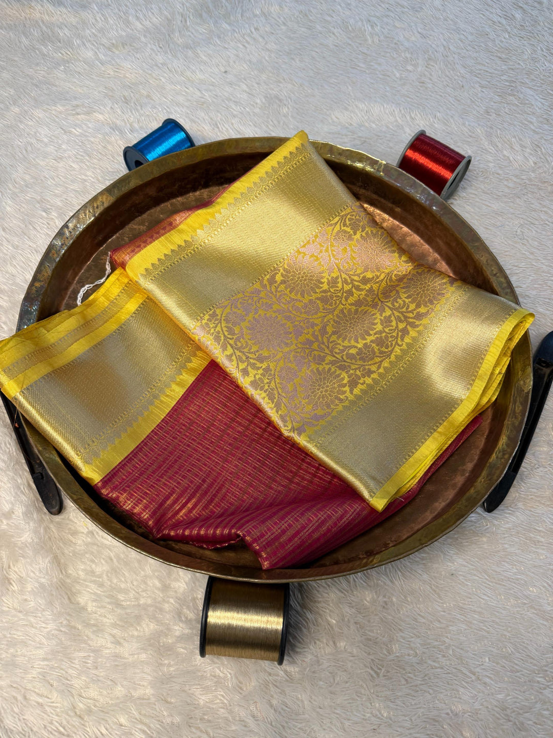 Eccentric Zari weave Softsilk Banarasi Saree
