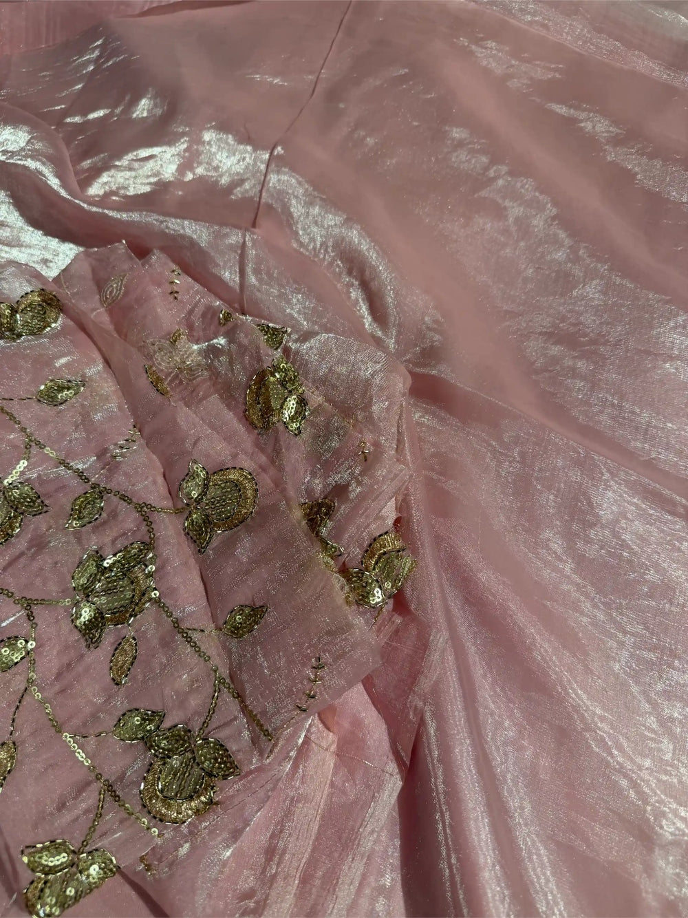 Baby Pink Breathable Tissue Silk Designer Banarasi Saree