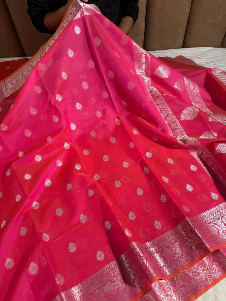 Baby Pink Colour Soft Silk Khaddi Buti Silk Saree