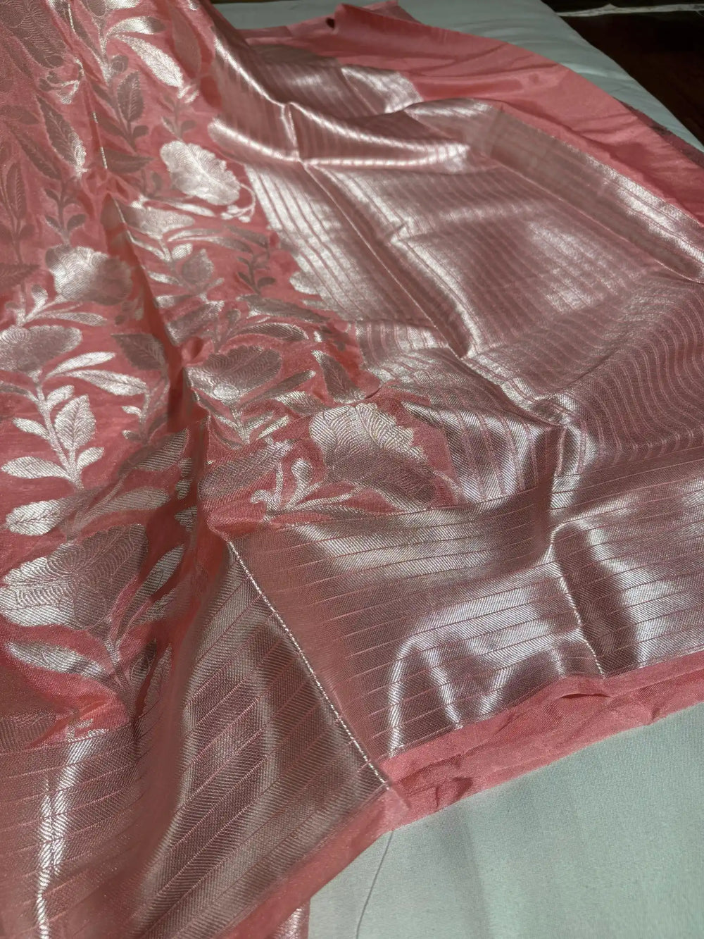 Baby Pink Katan Silk Saree with Rich Pallu and blouse 
