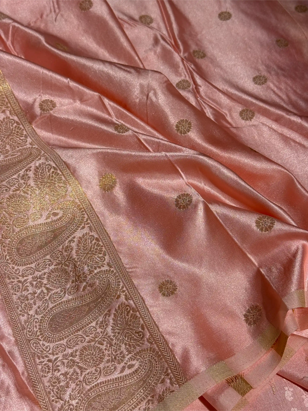 Baby Pink Mashru Katan Silk Intricate Weave Banarasi Saree
