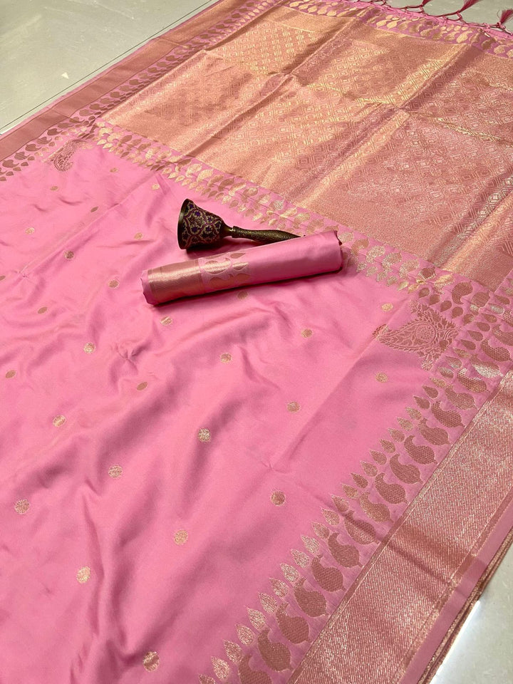 Madhuri Dixit Inspired Premium Katan Silk Saree with Rich Pallu and Blouse