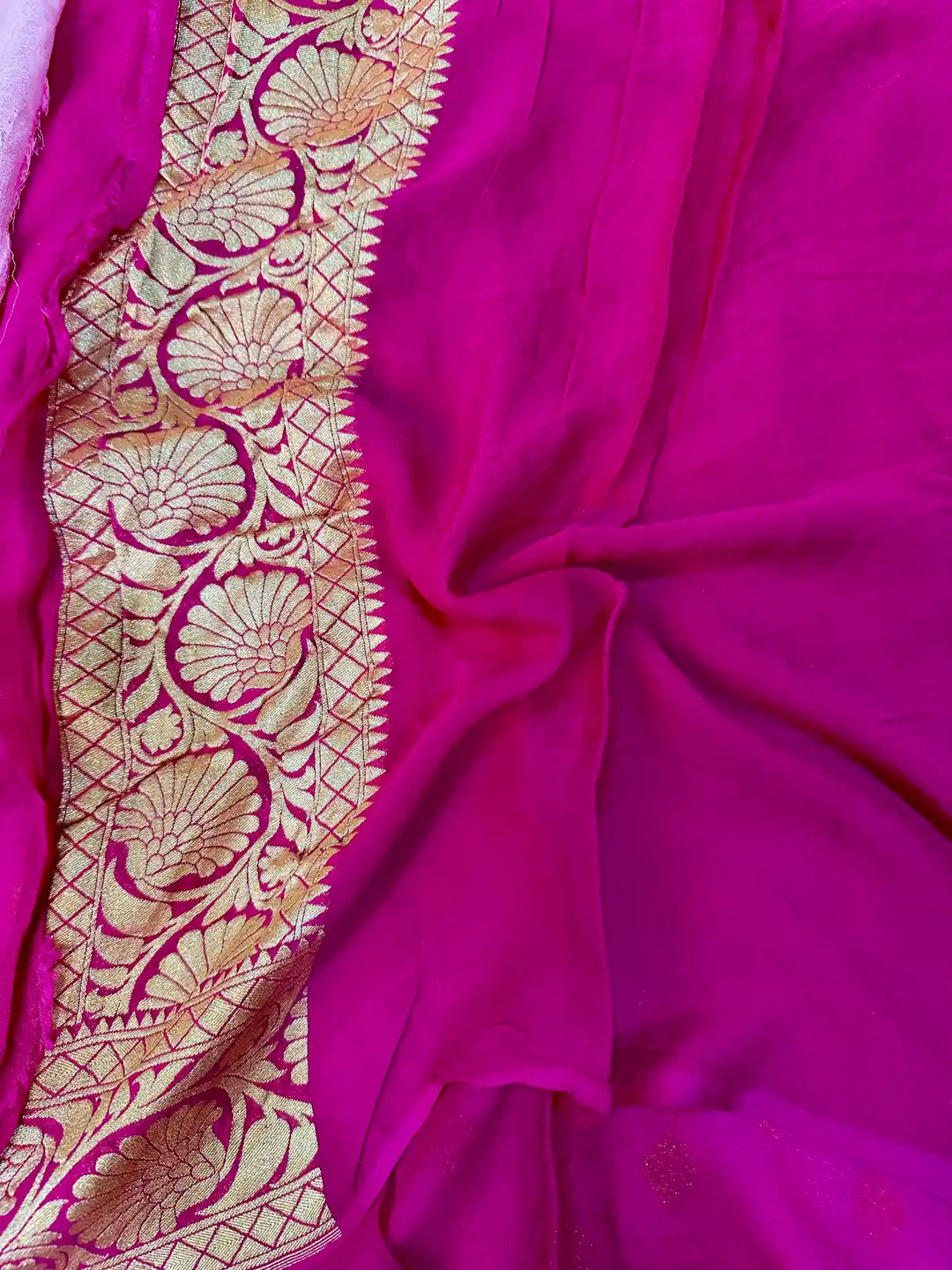 Baby Pink Buti Khaddi Georgette Banarasi Saree