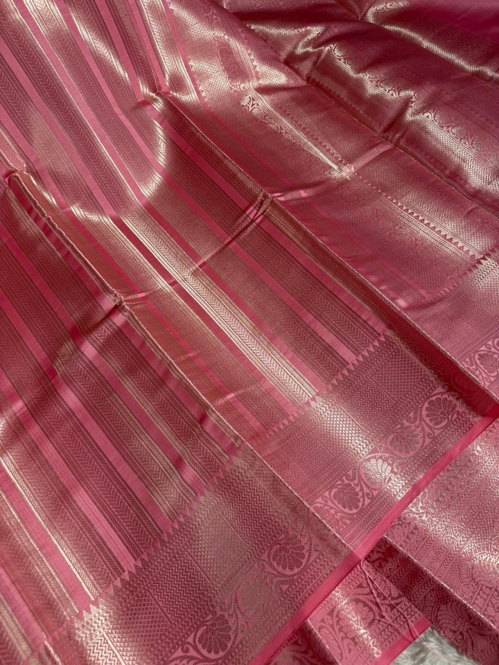Baby Pink Contemporary Weave Softsilk Saree