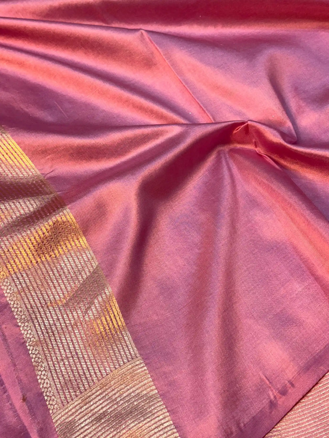 Baby Pink Pure Katan Silk Rose Boota Meenakari Banarasi Saree