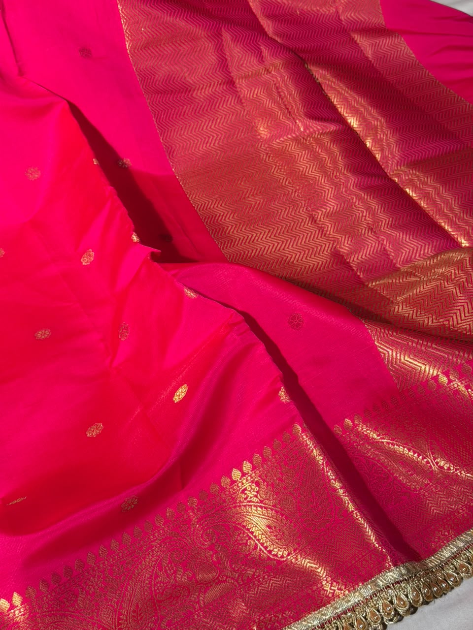 Baby Pink Soft Banarasi Silk Lace Work Saree