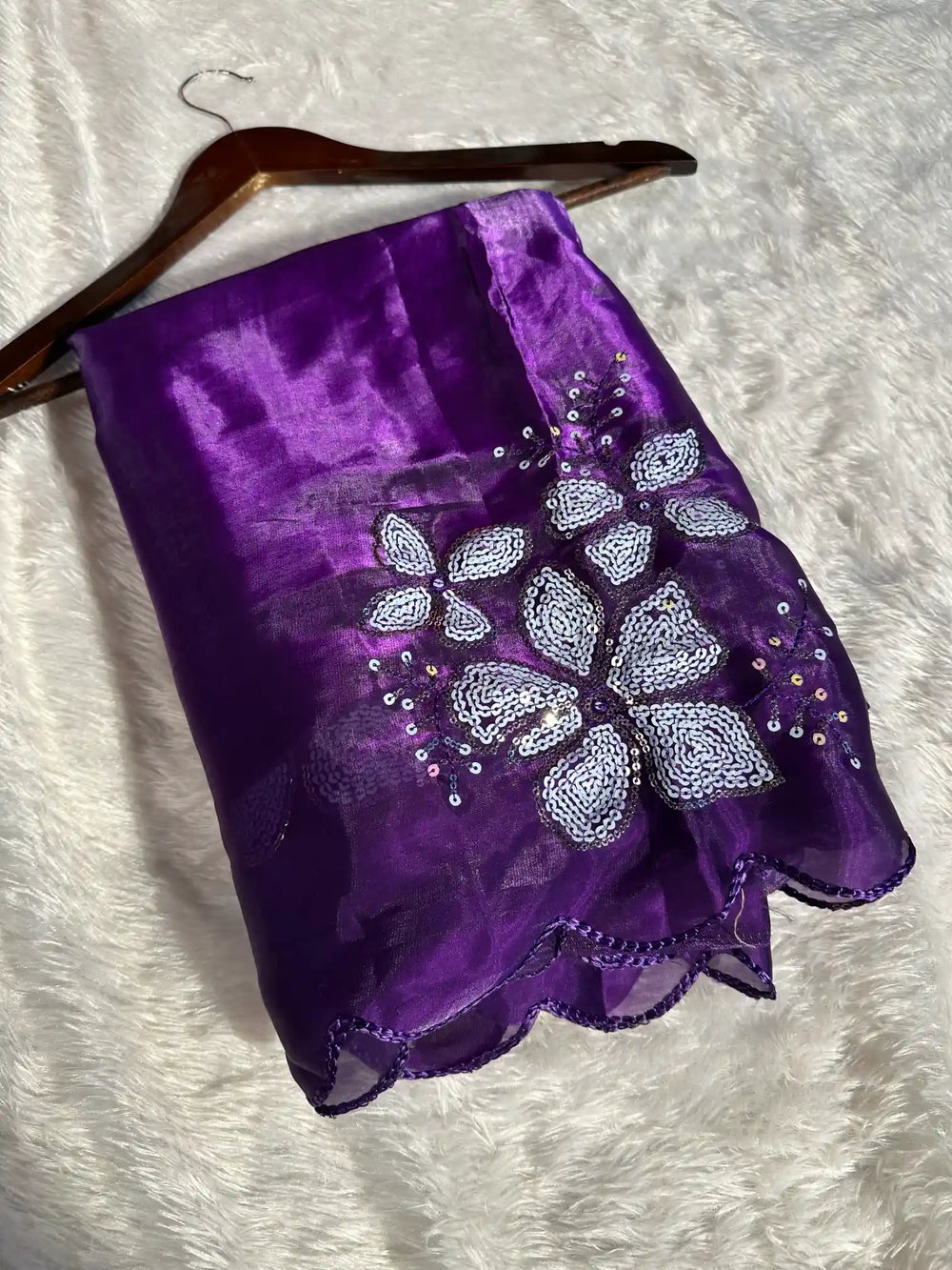 Baigani Shimmery Tissue Silk Designer Saree