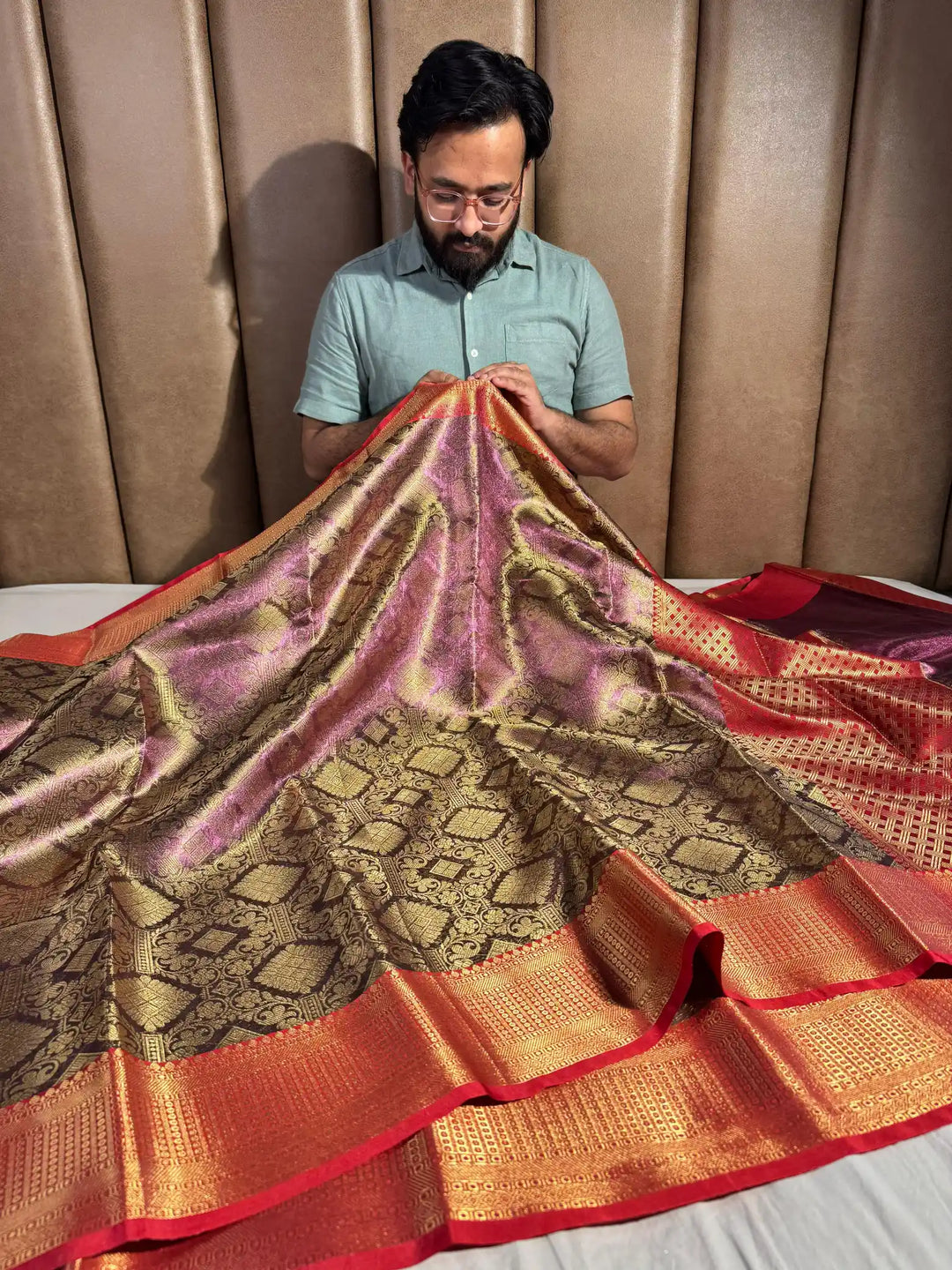 Banarasi Tissue Silk Saree with Rich Pallu and Blouse