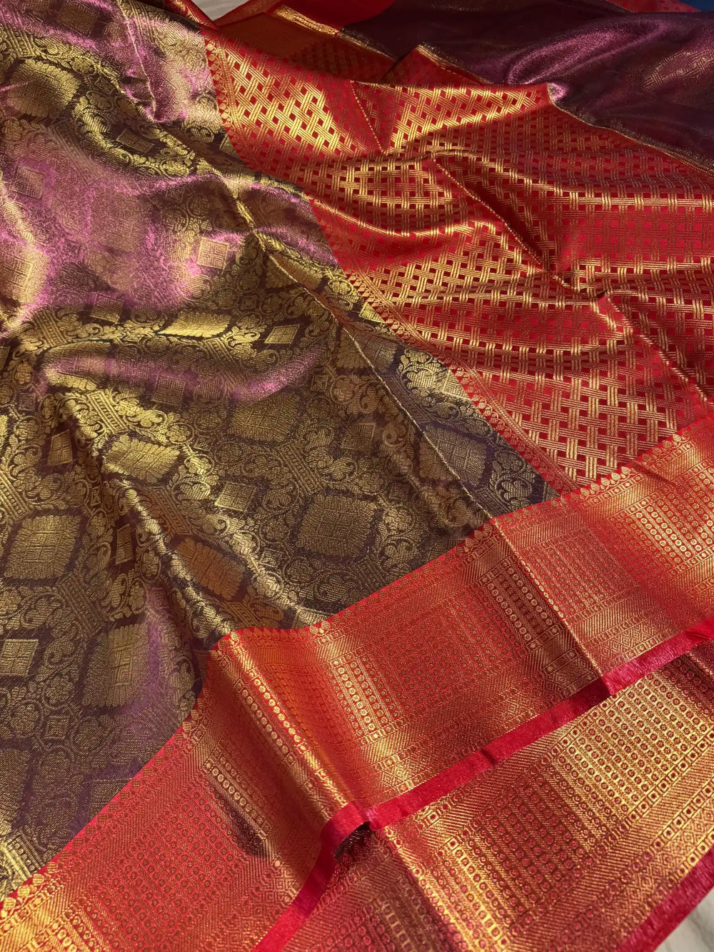 Banarasi Tissue Silk Saree with Rich Pallu and Blouse