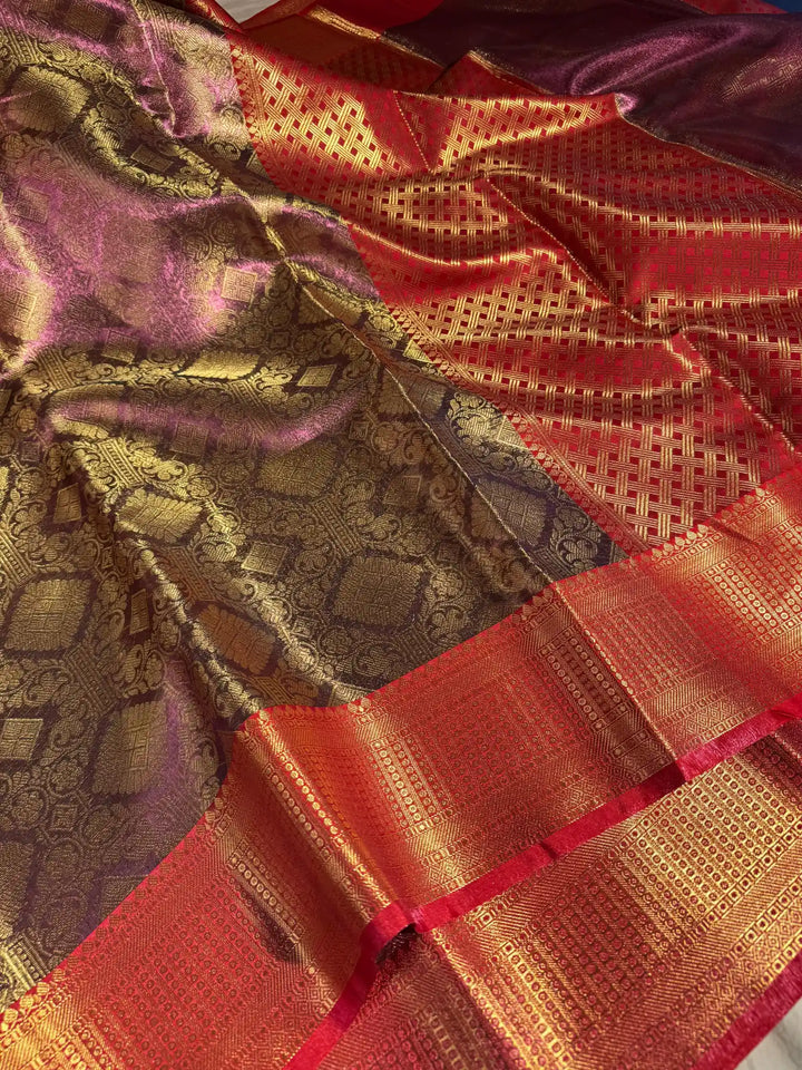 Banarasi Tissue Silk Saree with Rich Pallu and Blouse