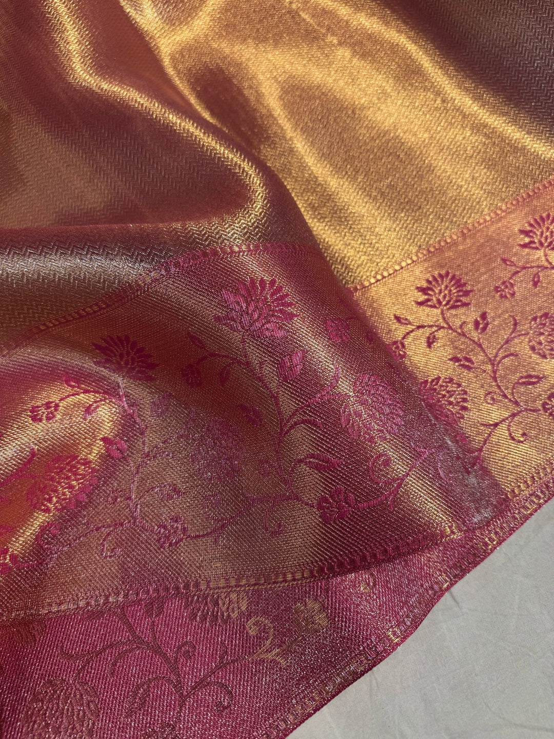Banarasi Tissue Silk saree with border embossed work