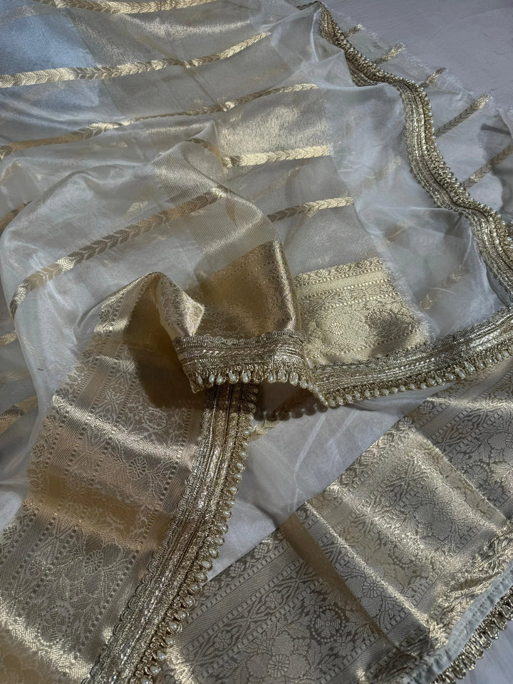 Bestserller banarasi organza silk saree with premium lace work
