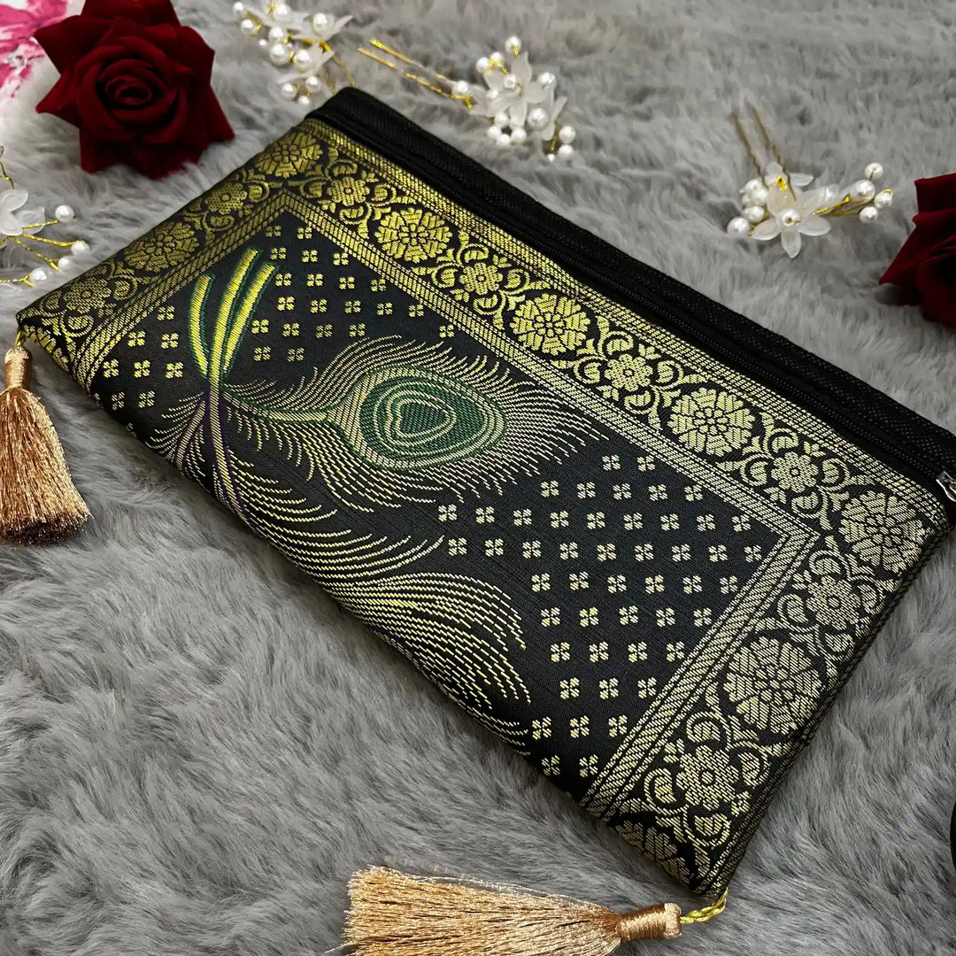 Black Shade Handmade Banarasi Women Wallet