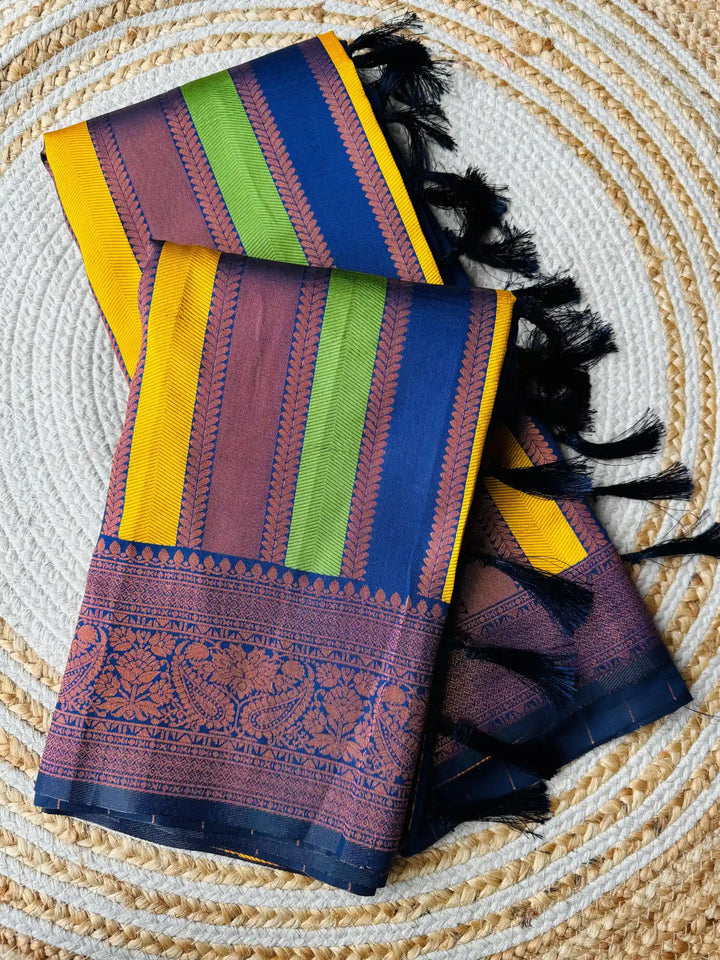 Blue Soft Kanjivaram Silk Saree