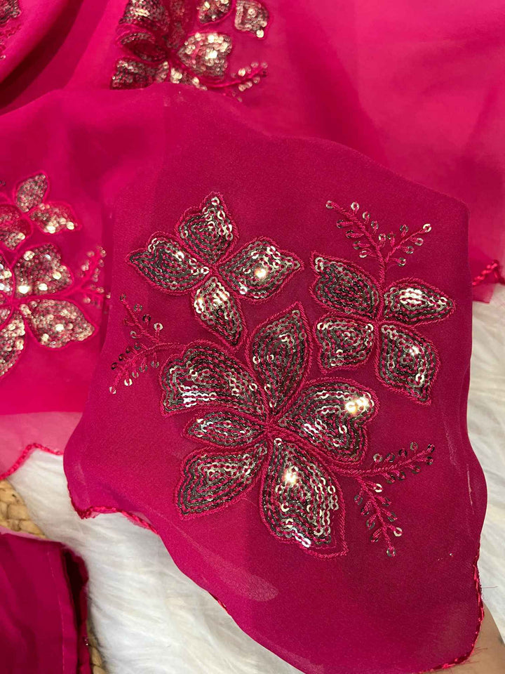 Bollywood Style Shiffon Saree with Multi Colour and Sequence Work