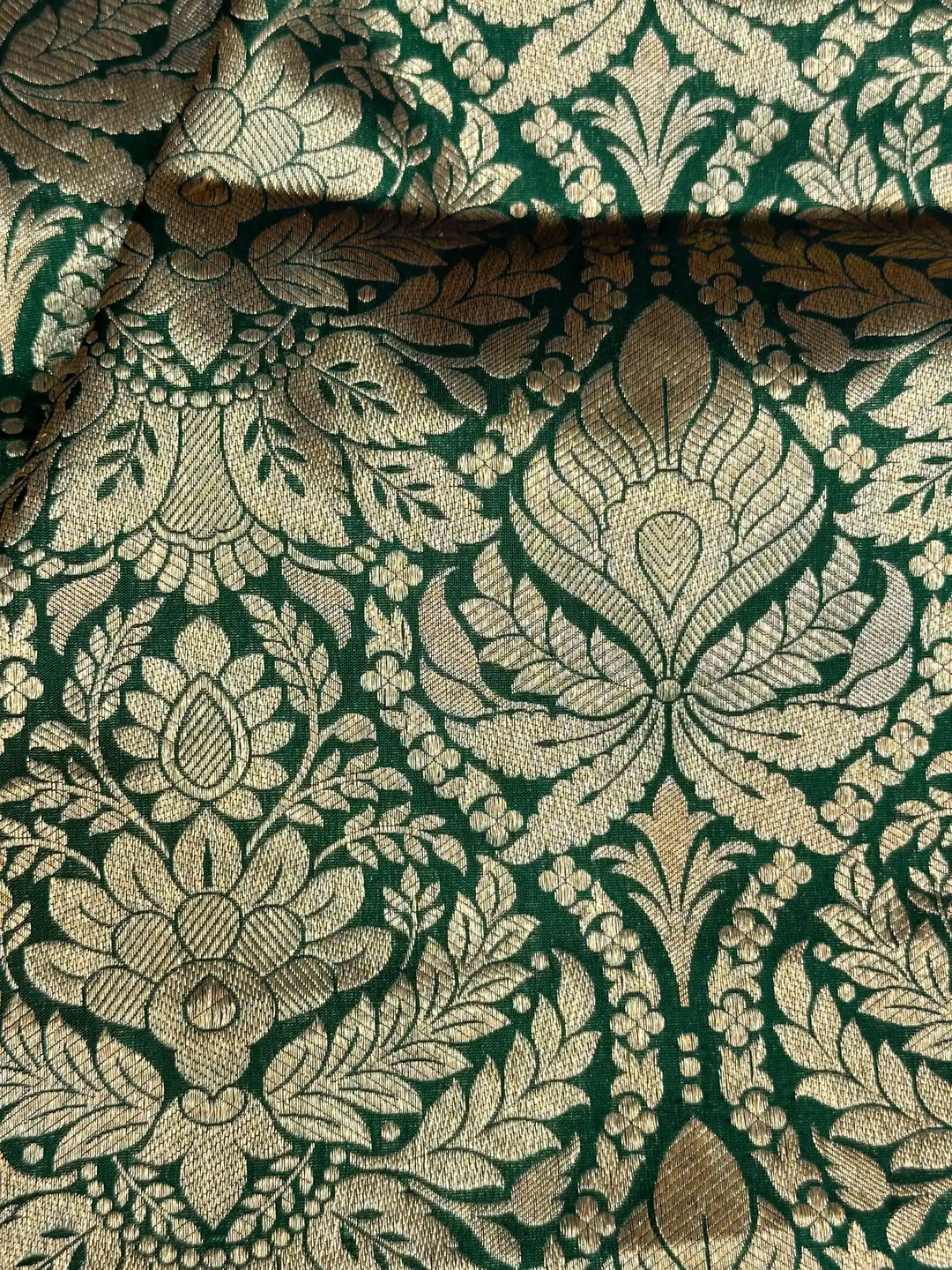 Bottle Green Brocade Pure Katan Silk Banarasi Saree