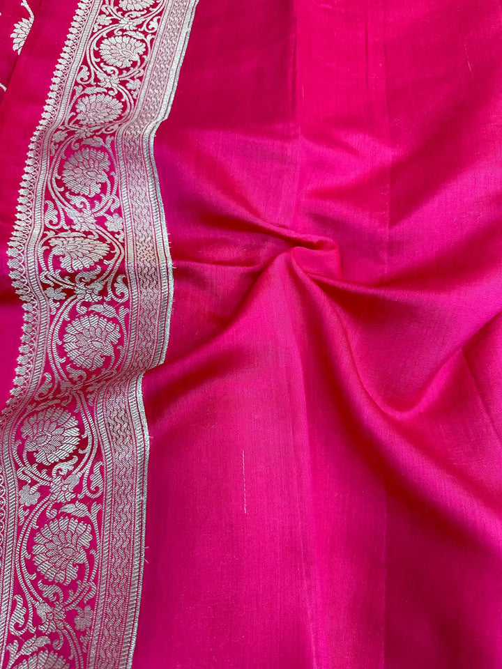 Bridal Pink Intricate Meenakari Chiniya Silk Banarasi Saree