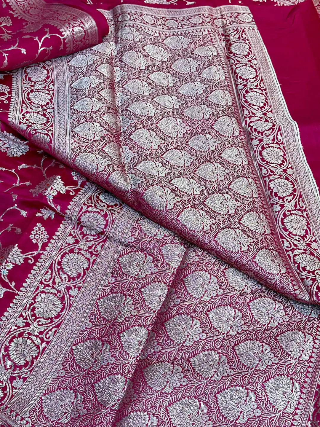 Bridal Pink Intricate Meenakari Chiniya Silk Banarasi Saree