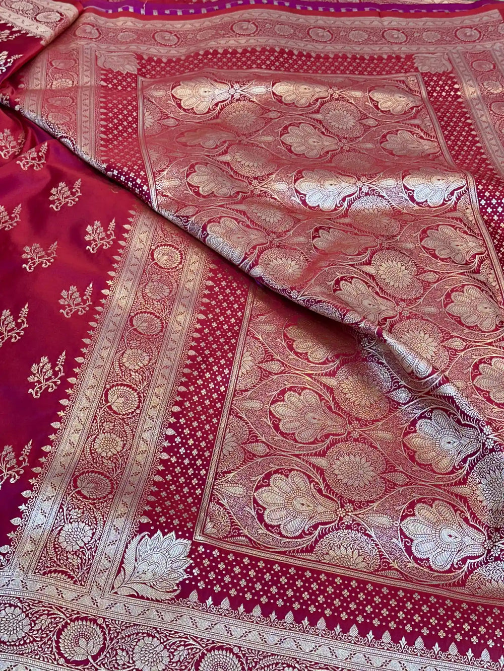 Bridal Pink Mashru Katan Silk Banarasi Saree