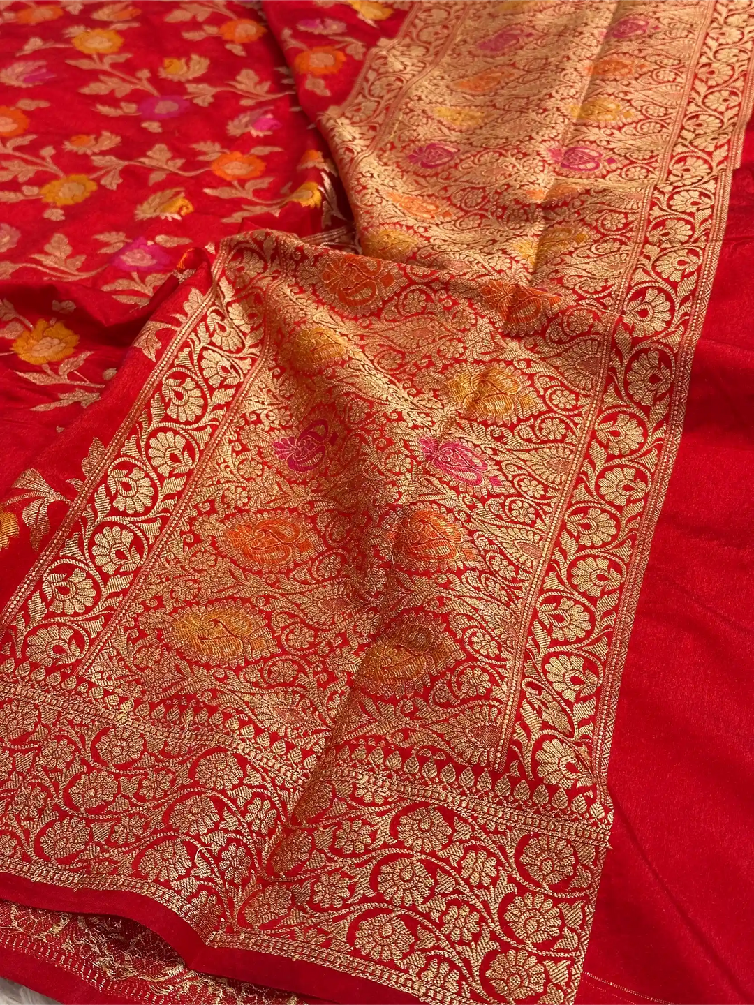 Bridal Red Warm Silk Tilfi Meenakari Banarasi Saree