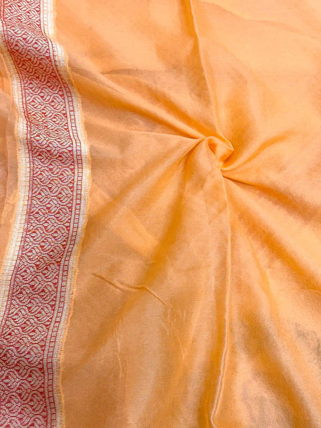 Bright Orange Rangkat Chiffon Khaddi Banarasi Saree