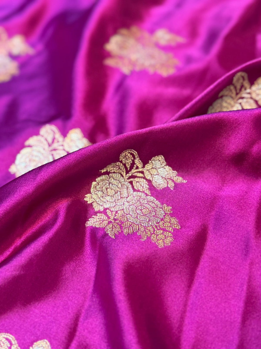 Bright Purple Mashru Katan Silk Intricate Meenakari Buta Weave Banarasi Saree
