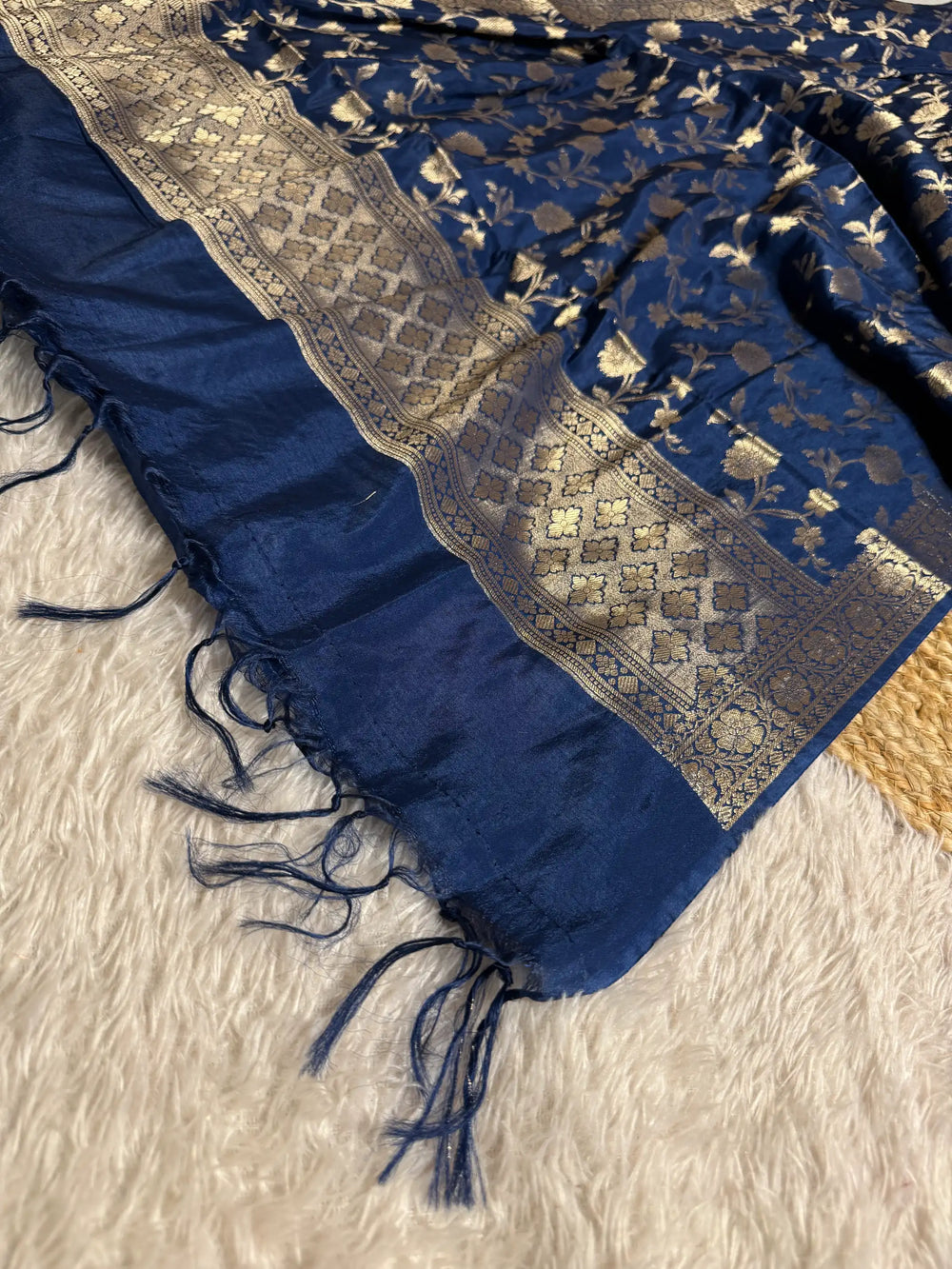 Navy Blue Chinia Silk premium Banarasi suit