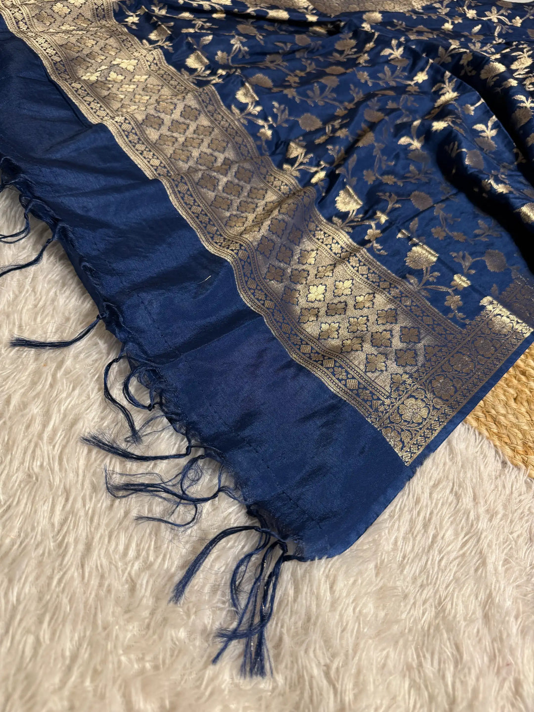 Navy Blue Chinia Silk premium Banarasi suit