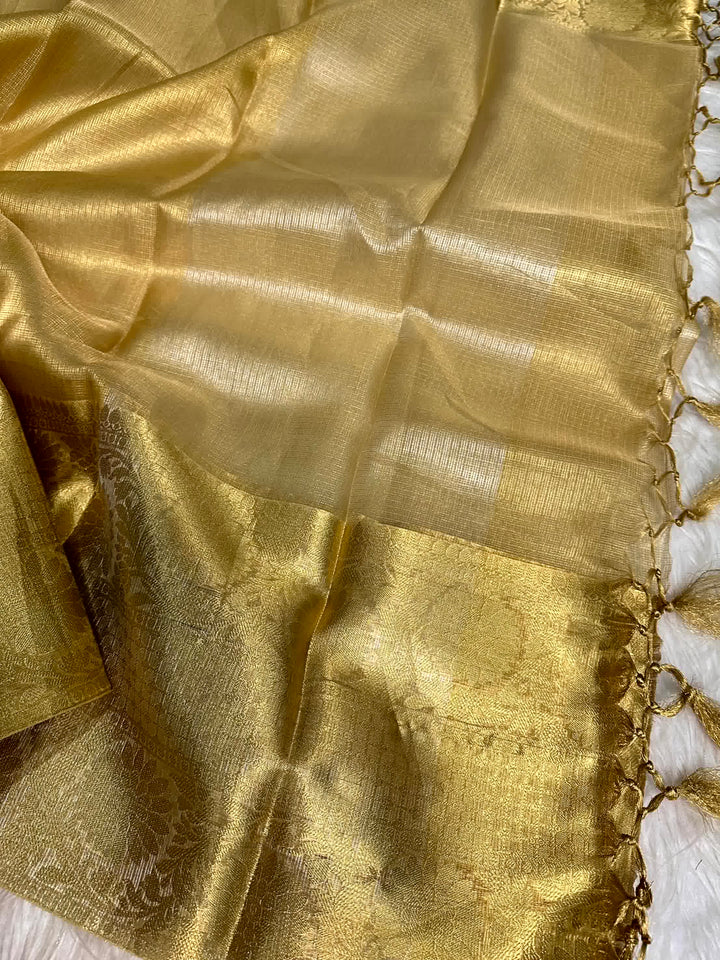 Celebrity Inspired hit Gold Tissue Kota Saree