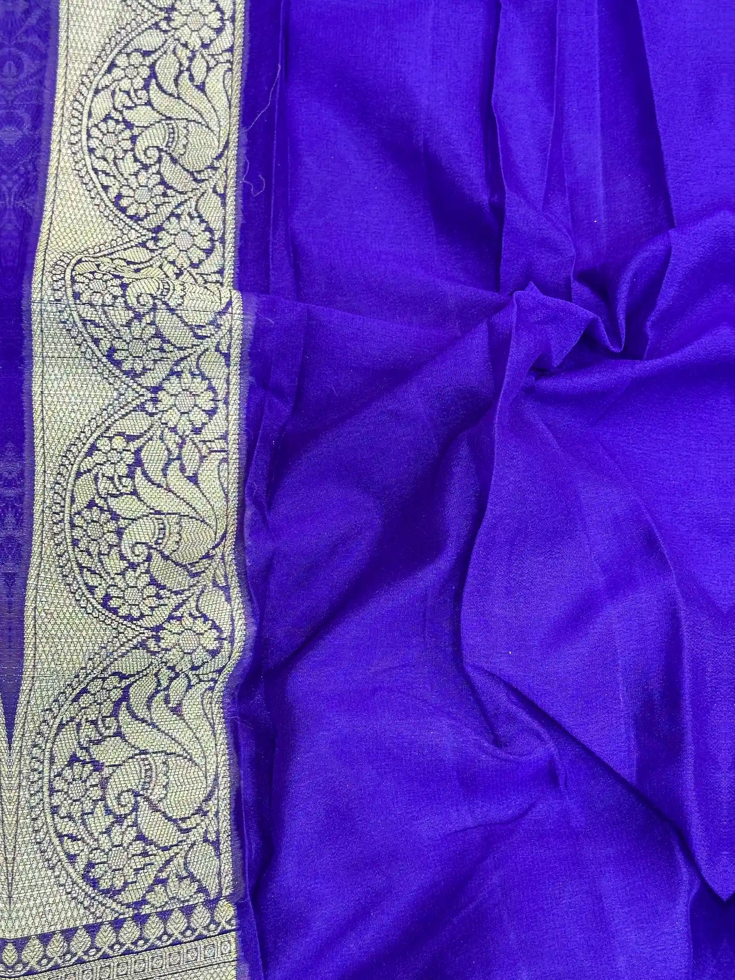 Chelsea Blue Chiffon Khaddi Buta Banarasi Saree