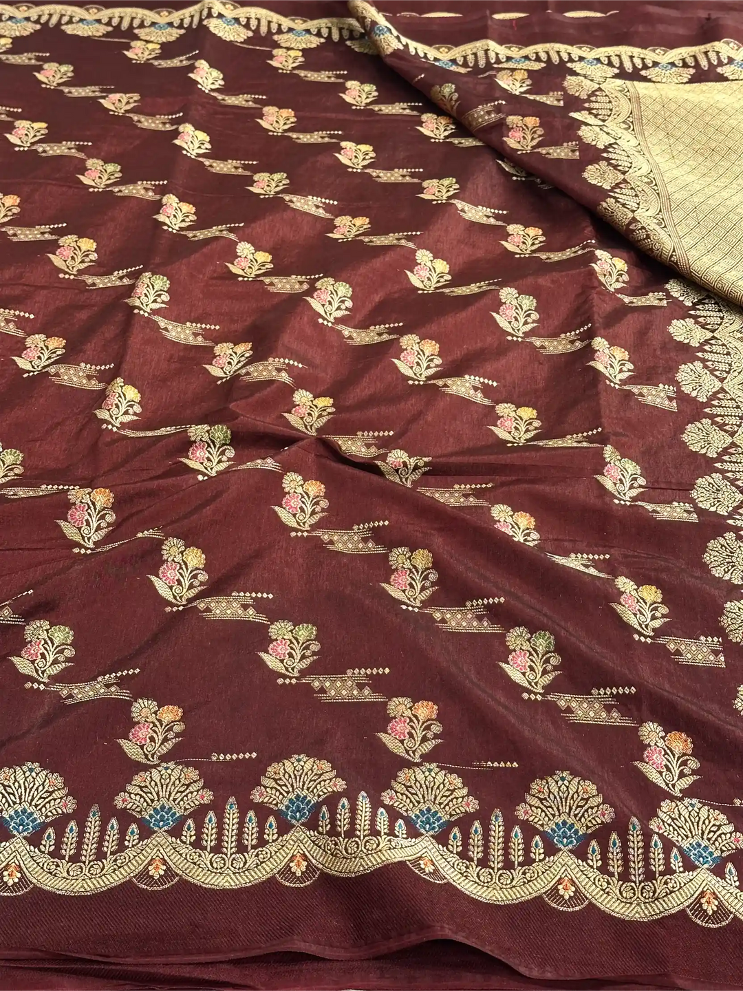 Coffee Brown Tilfi Meena Warm Silk Banarasi Saree