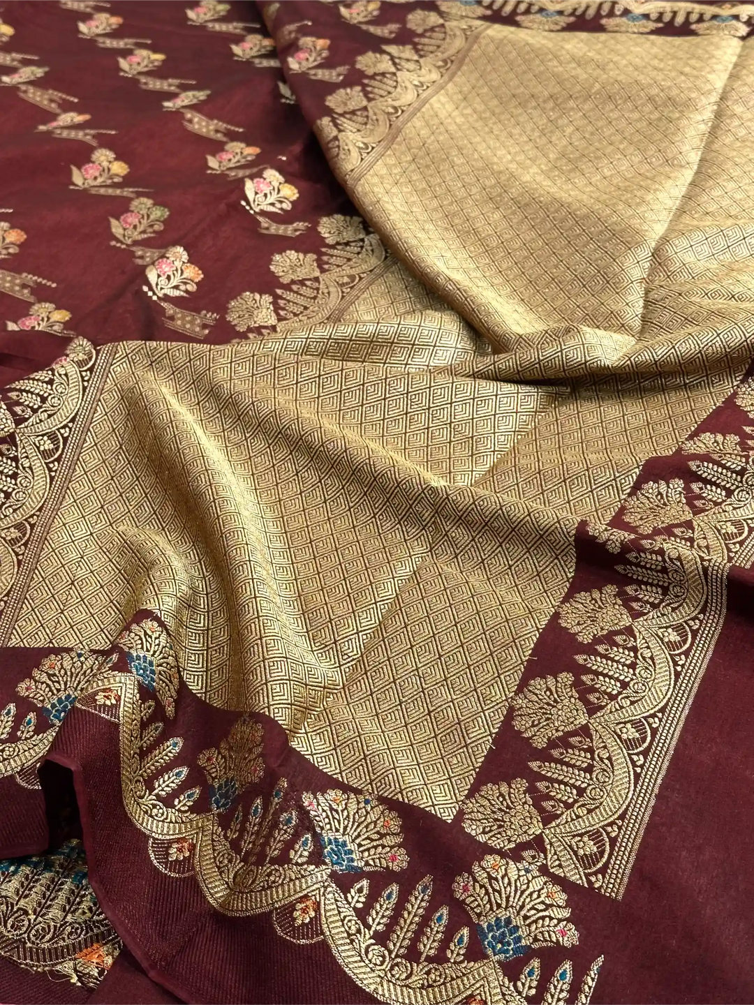 Coffee Brown Tilfi Meena Warm Silk Banarasi Saree