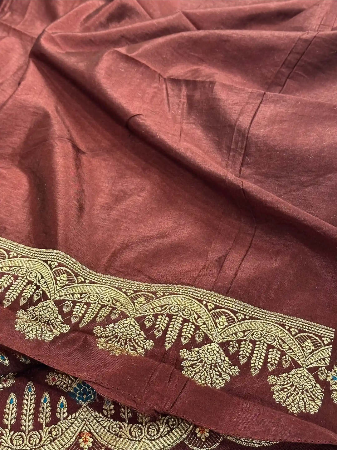 Coffee Brown Tilfi Meena Warm Silk Banarasi Saree