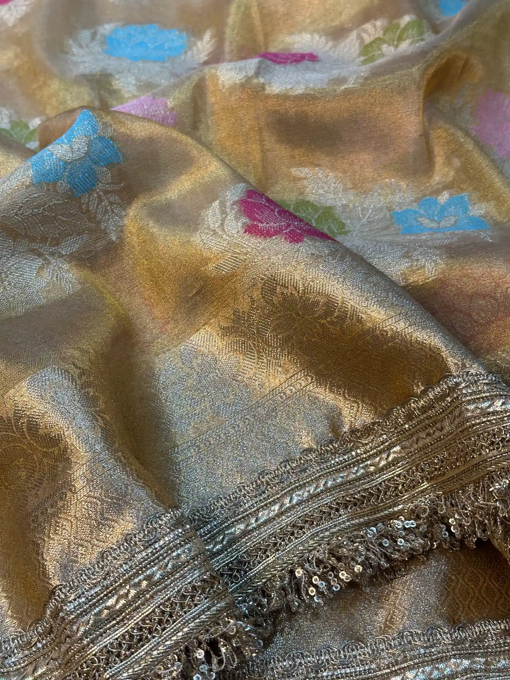 Copper Shade Tilfi Meenakari Tissue Silk Banarasi Saree