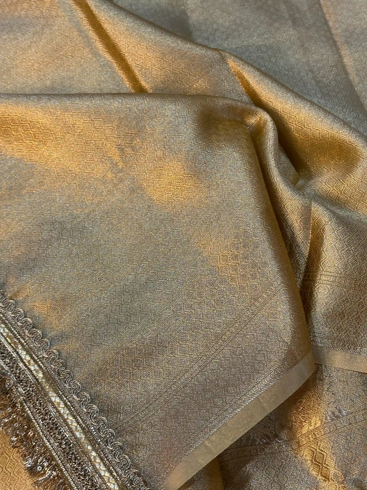 Copper Shade Tilfi Meenakari Tissue Silk Banarasi Saree