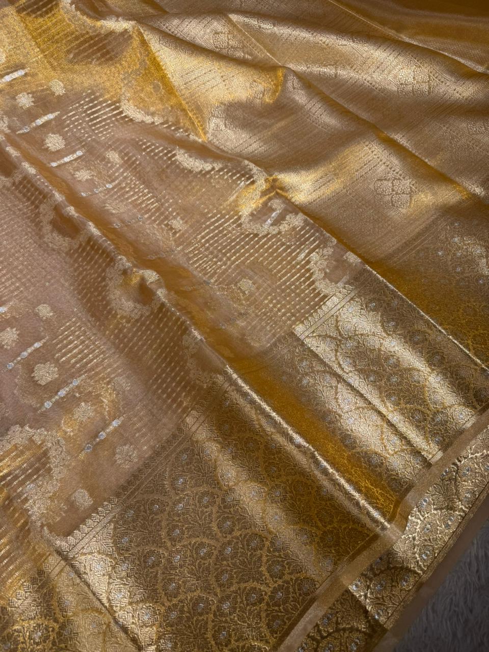 Copper Shade Tissue Silk Traditional Weave Banarasi Saree