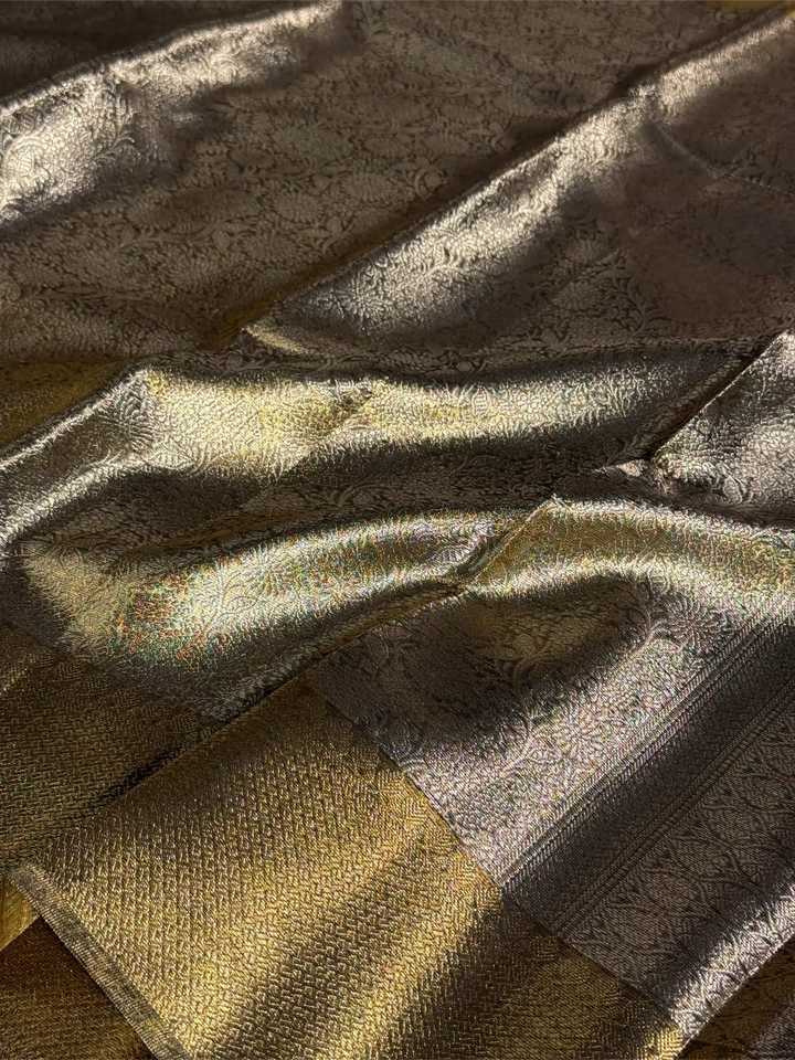 Copper Tissue Silk Embossed Banarasi Saree