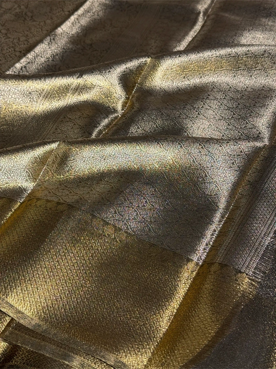 Copper Tissue Silk Embossed Banarasi Saree