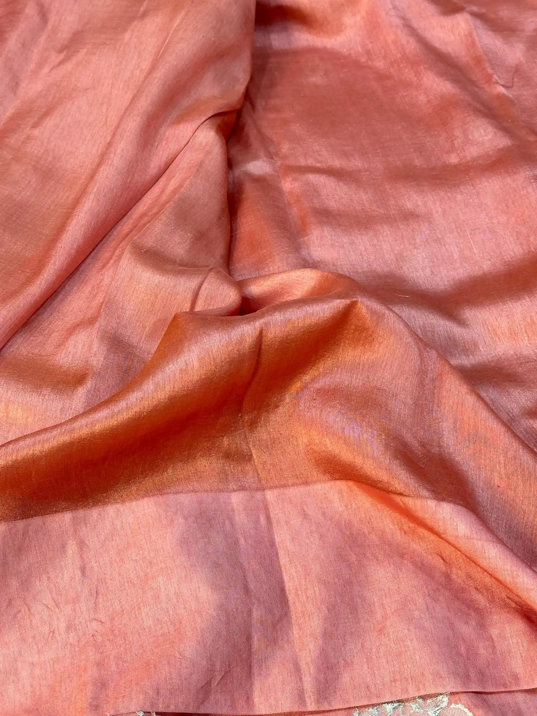 Dark Muave Peach Pure Viscose Silk Banarasi Saree
