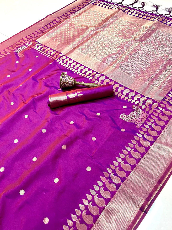 Madhuri Dixit Inspired Premium Katan Silk Saree with Rich Pallu and Blouse