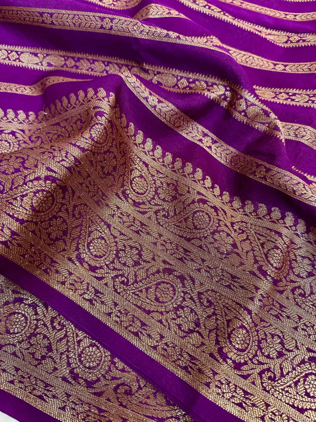 Dark Purple Warm Silk Handloom Inspired Banarasi Saree