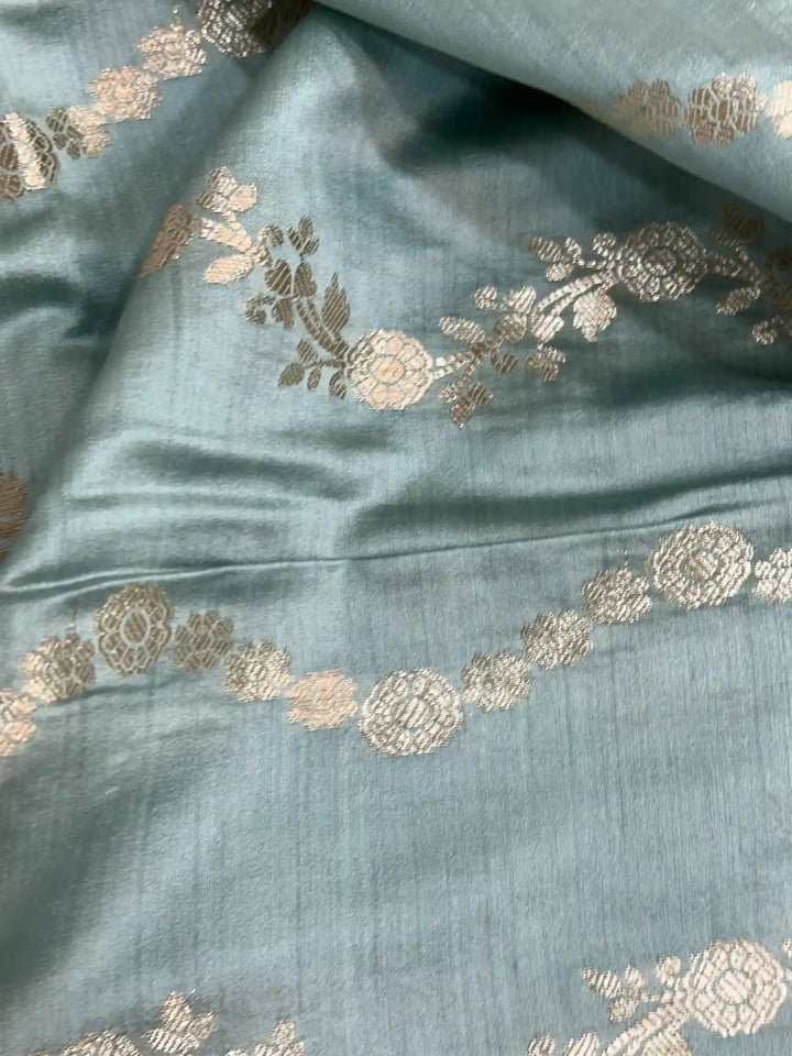 Dark Sea Green Pure Chiniya Silk Banarasi Saree
