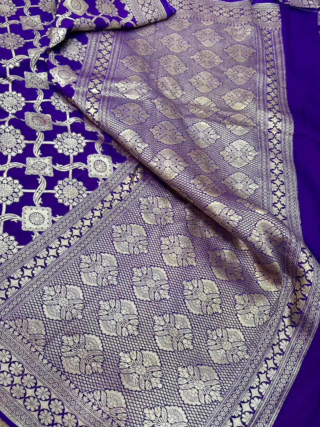 Deep Purple Intricate Weave Munga Silk Saree