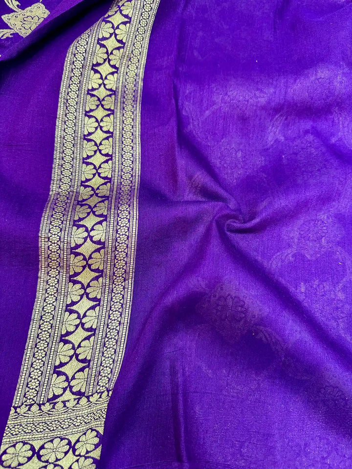 Deep Purple Intricate Weave Munga Silk Saree