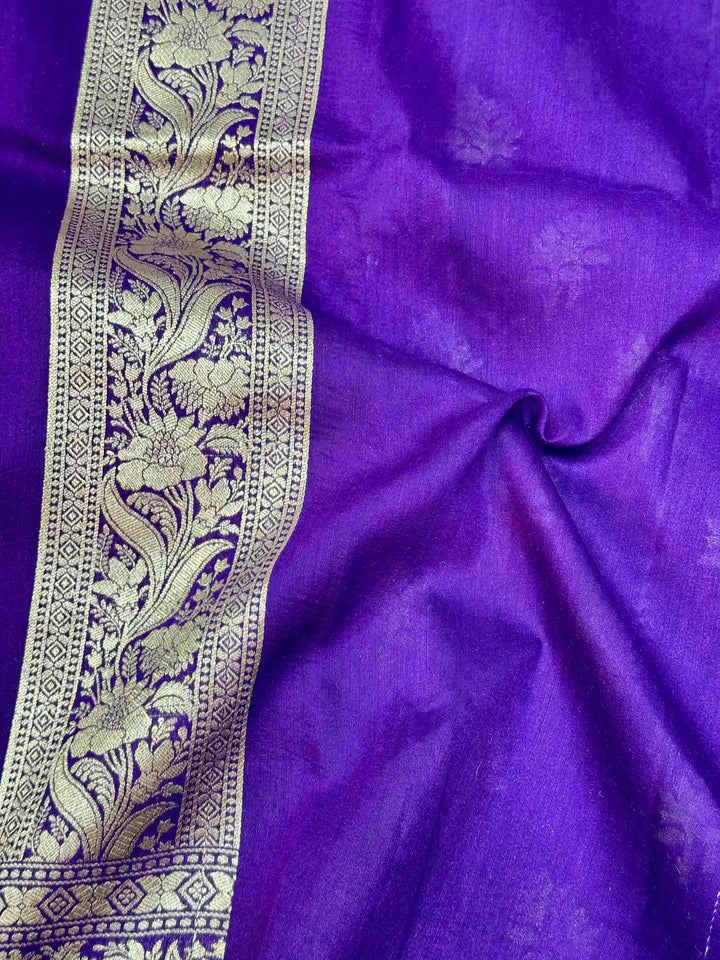 Deep Purple Munga Silk Banarasi Saree