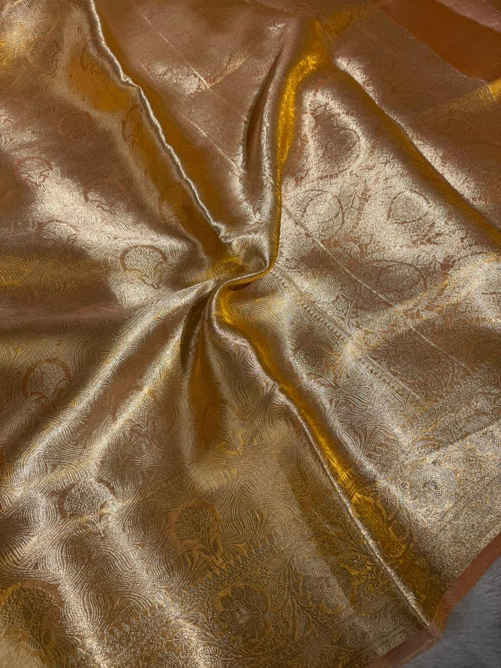 Dual Shaded Brocade Tissue Silk Embossed Banarasi Saree