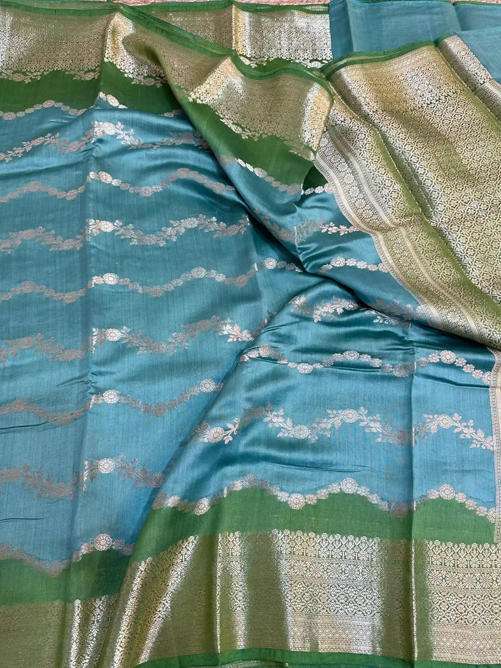 Dual Shade Pure Chiniya Silk Banarasi Saree