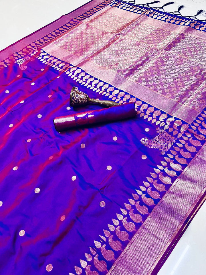 Madhuri Dixit Inspired Premium Katan Silk Saree with Rich Pallu and Blouse