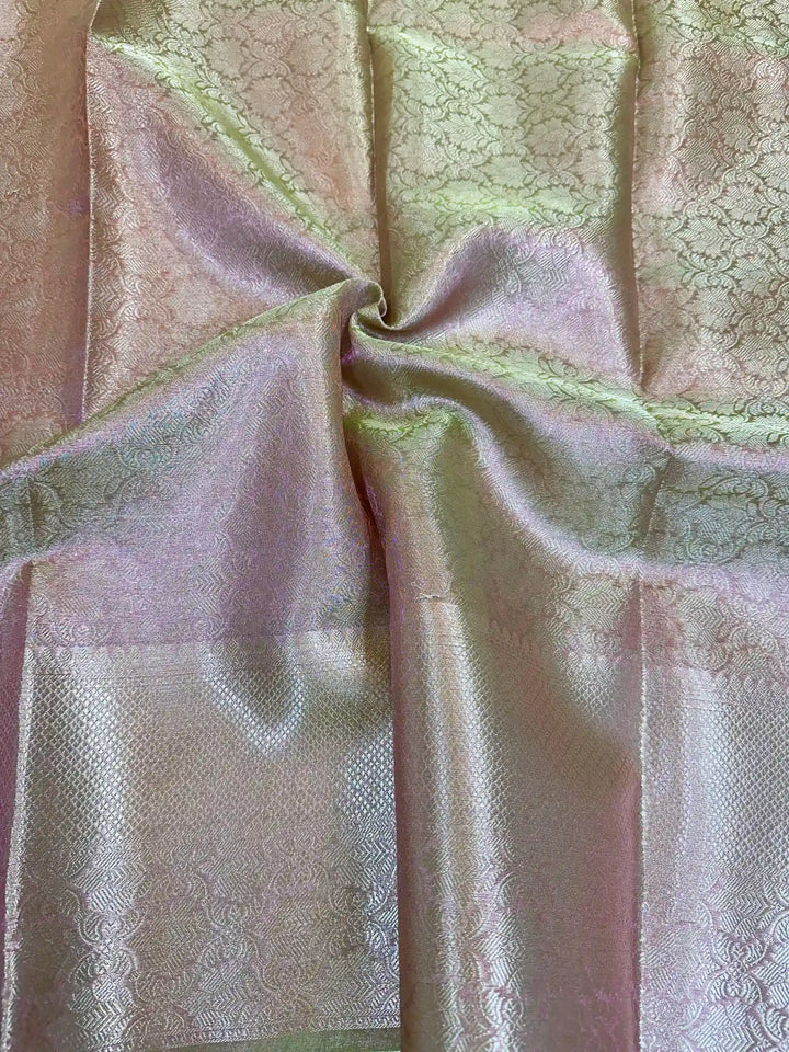 Dual Tone Tissue Silk Embossed Floral Saree