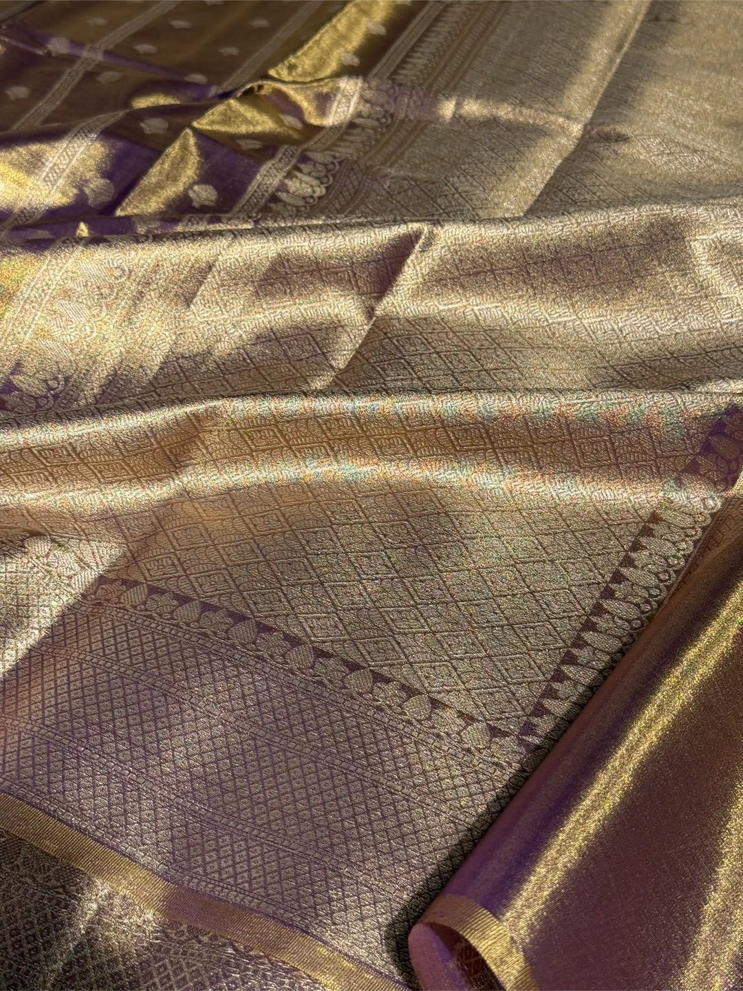 Dusty Navy Kathan Tissue Silk Zari Buta Banarasi Saree